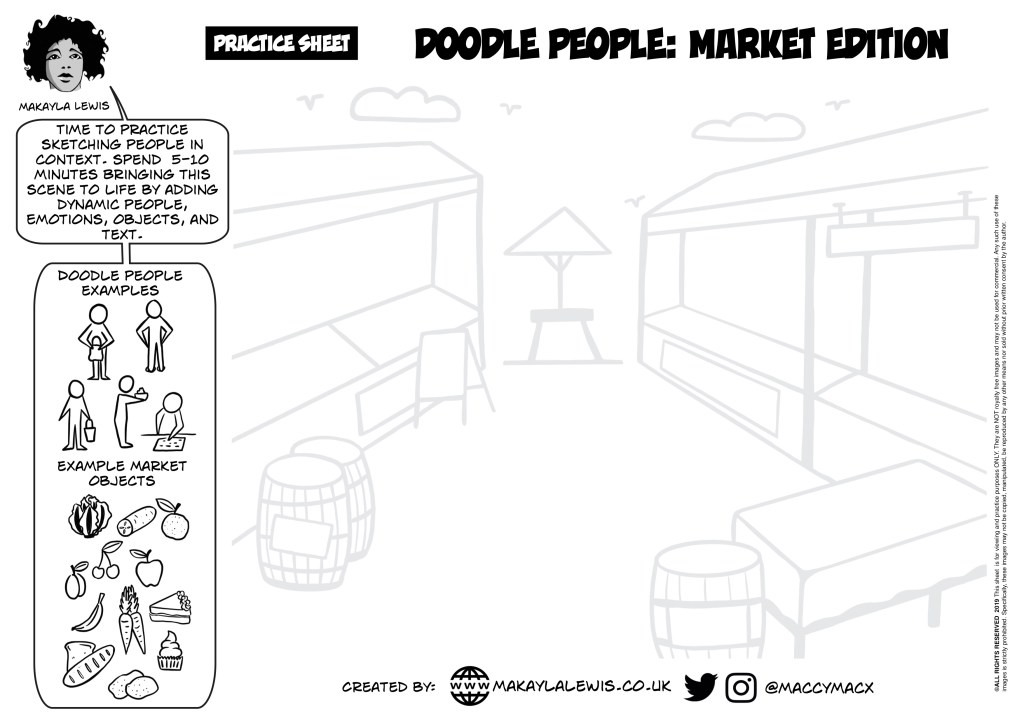 Empty hand drawn market