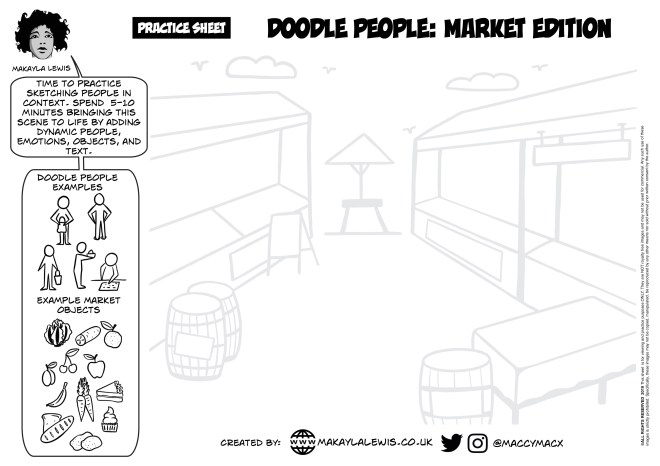 Empty hand drawn market